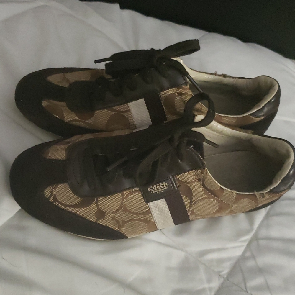 Coach tan and brown sneakers 6.5 - Picture 6 of 7